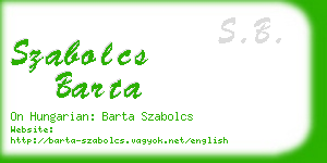 szabolcs barta business card